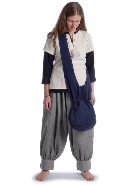 Mittelalter Tasche Irmenfried in Blau Frontansicht 5