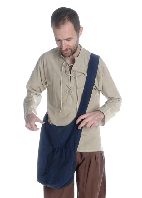 Mittelalter Tasche Irmenfried in Blau Frontansicht 6