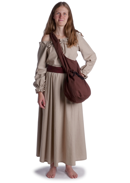 Mittelalter Tasche Irmenfried in Braun Frontansicht 10