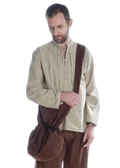 Mittelalter Tasche Irmenfried in Braun Frontansicht 3