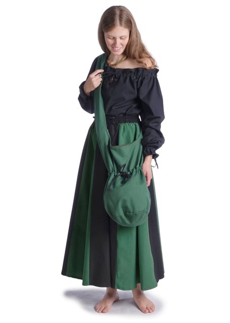 Mittelalter Tasche Irmenfried in Grün Frontansicht 7