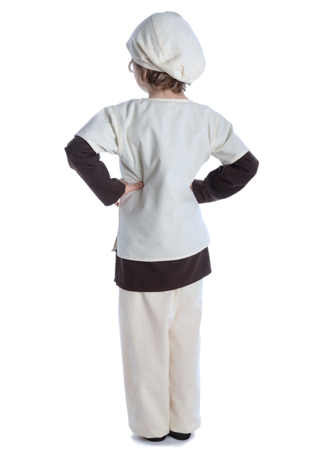 Mittelalter Kindertunika Maurin in Beige Rückansicht 2