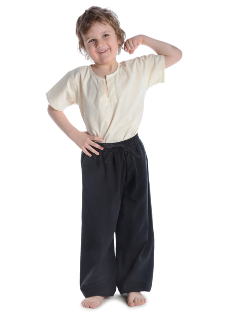 Mittelalter Kindertunika Maurin in Beige Frontansicht 4