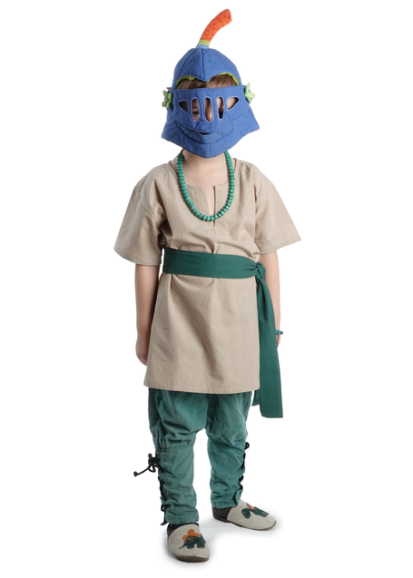 Mittelalter Kindertunika Maurin in Hanffarben Frontansicht 4