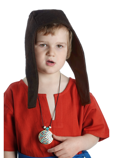 Mittelalter Kindertunika Maurin in Rot Detailansicht