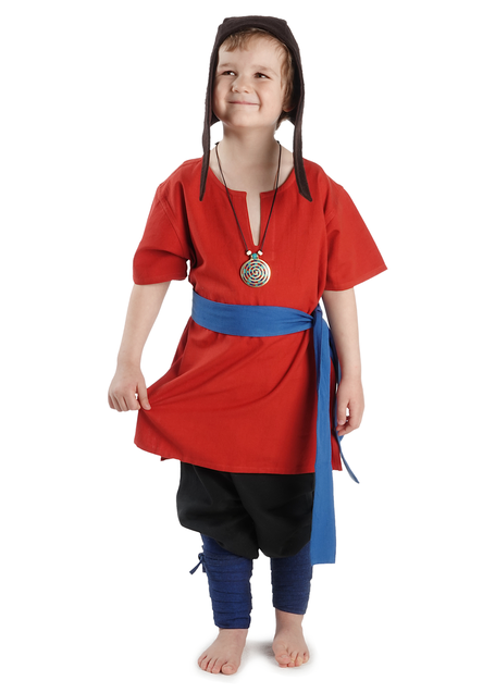 Mittelalter Kindertunika Maurin in Rot Frontansicht