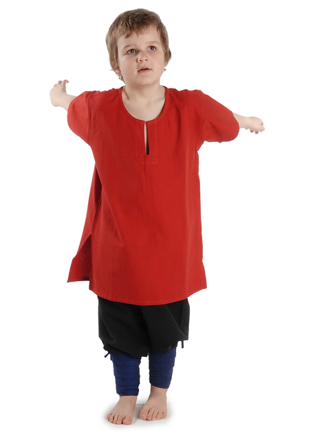 Mittelalter Kindertunika Maurin in Rot Frontansicht 2