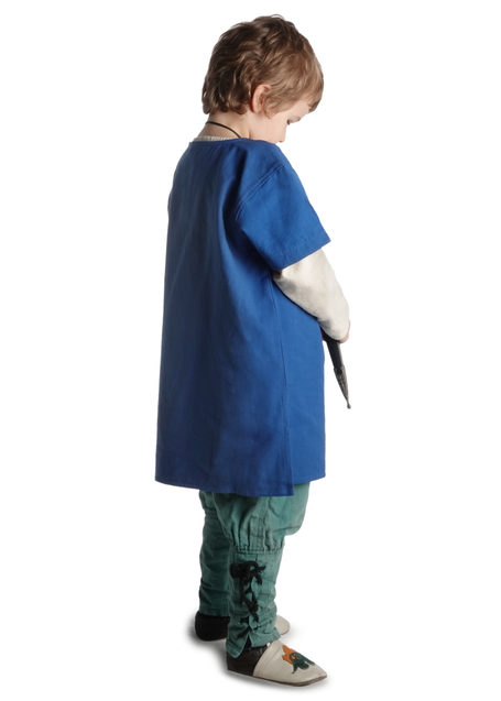 Mittelalter Kindertunika Maurin in Königsblau Seitenansicht 4