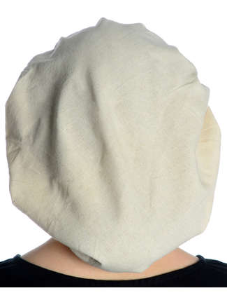 Mittelalter Haube Florie aus Baumwolle in Beige Rückansicht