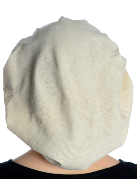 Mittelalter Haube Florie aus Baumwolle in Beige Rückansicht