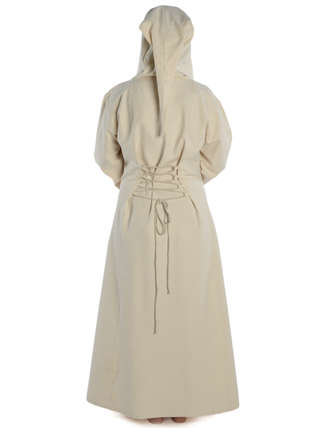 Mittelalter Kleid Liebgart in Beige Rückansicht