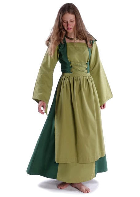 Mittelalter Kleid Liebgart in MISSING: lightgreen-green Frontansicht 3