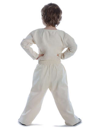 Mittelalter Kinderhose Postefar in Beige Rückansicht