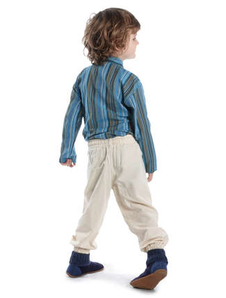 Mittelalter Kinderhose Postefar in Beige Rückansicht 2