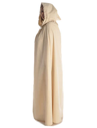 Mittelalter Umhang Sunnhild in Beige Seitenansicht
