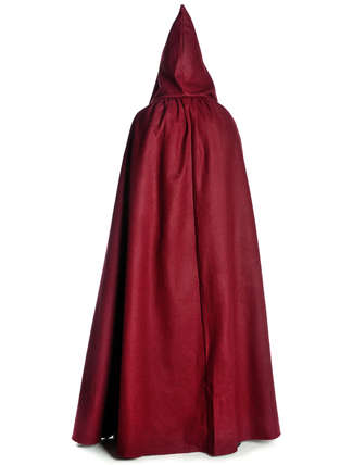 Mittelalter Umhang Ibelin in Rot Rückansicht