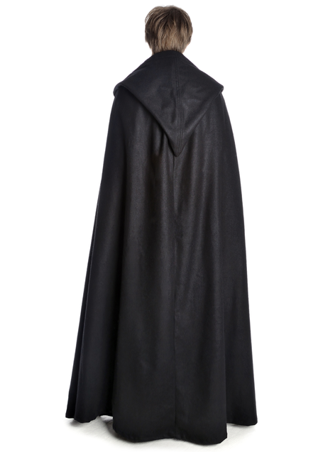 Mittelalter Umhang Wolfdietrich in Schwarz Rückansicht 2