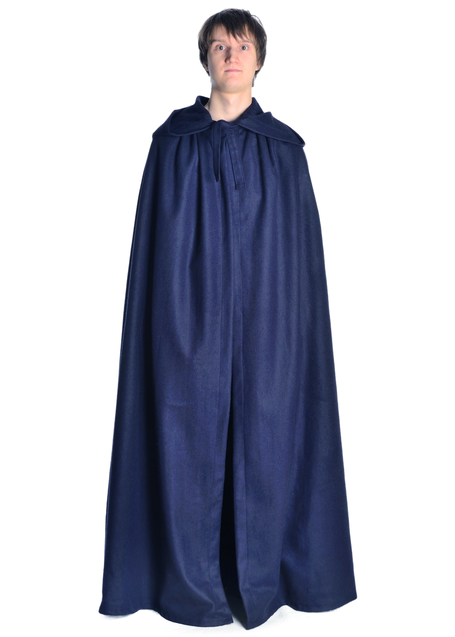 Mittelalter Umhang Wolfdietrich in Blau Frontansicht