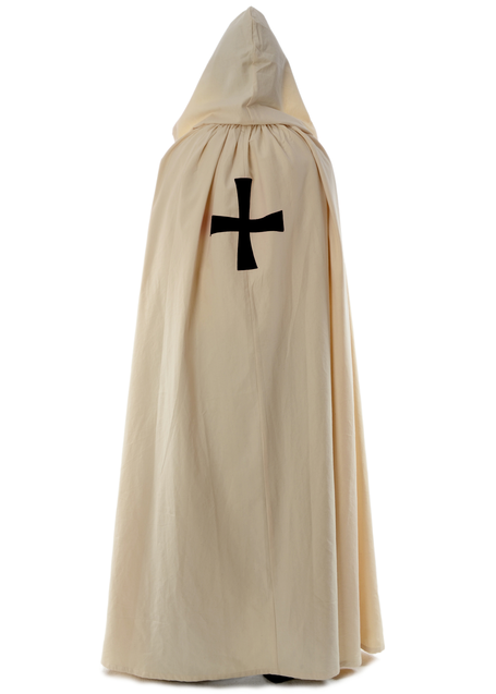 Templer/Deutschritter Umhang Vasolt in Beige-Schwarz Rückansicht