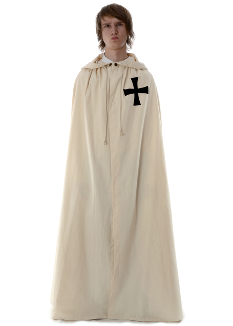 Templer/Deutschritter Umhang Vasolt in Beige-Schwarz Frontansicht