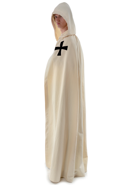 Templer/Deutschritter Umhang Vasolt in Beige-Schwarz Seitenansicht