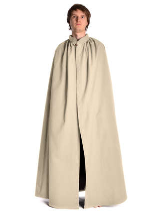 Mittelalter Umhang Herbort in Beige Frontansicht