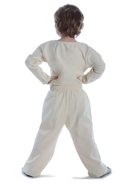 Mittelalter Kindertunika Eliant in Beige Rückansicht