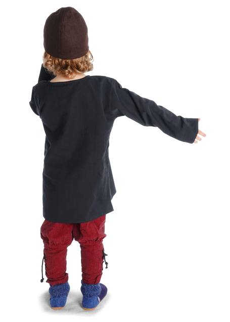 Mittelalter Kindertunika Eliant in Schwarz Rückansicht