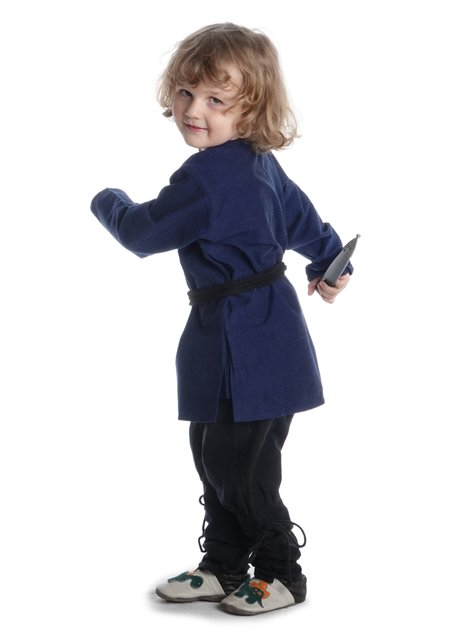 Mittelalter Kindertunika Eliant in Blau Seitenansicht