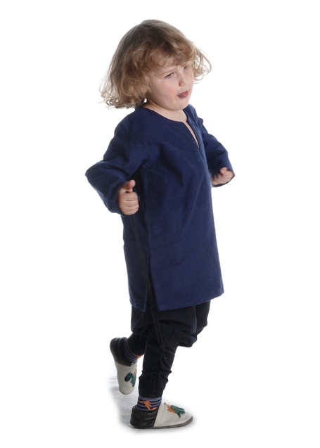 Mittelalter Kindertunika Eliant in Blau Seitenansicht 2