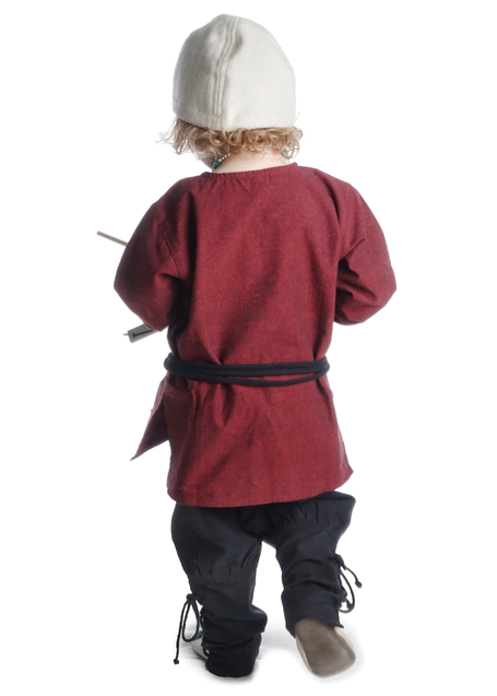 Mittelalter Kindertunika Eliant in Rot Rückansicht