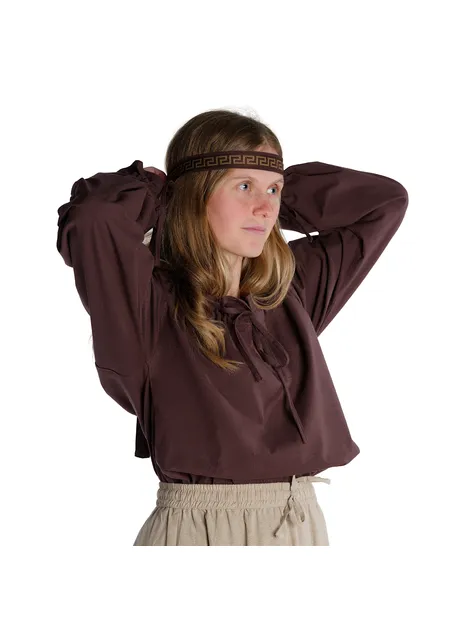 Mittelalter Rock Duzabel in Hanffarben Detailansicht