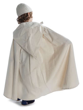 Mittelalter Kinderumhang Gandiluz in Beige Rückansicht