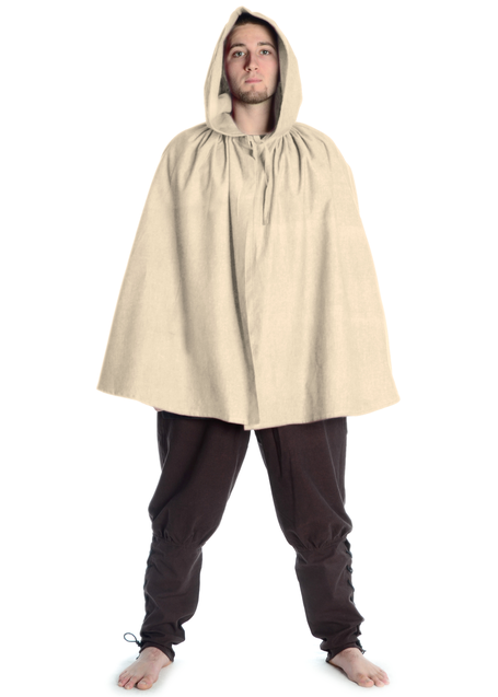 Mittelalter Umhang Grine in Beige Frontansicht
