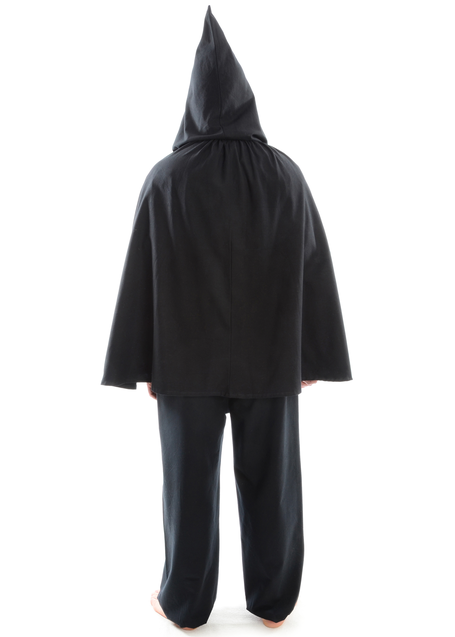 Mittelalter Umhang Grine in Schwarz Rückansicht