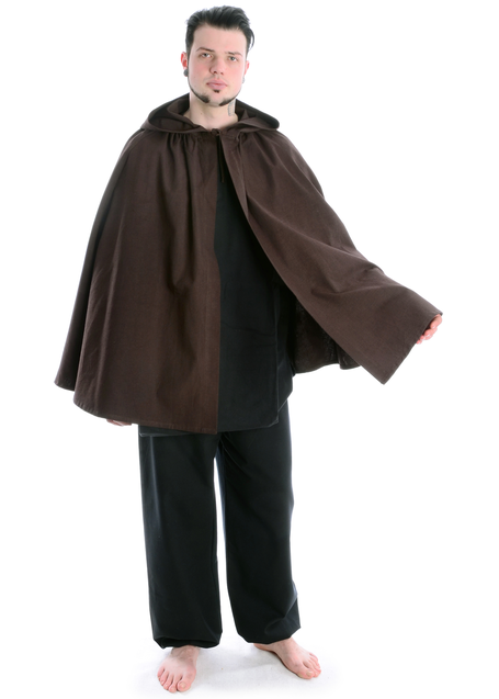 Mittelalter Umhang Grine in Braun Frontansicht 2