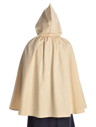 Mittelalter Umhang Virginal in Beige Rückansicht