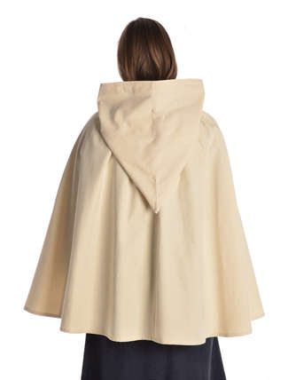 Mittelalter Umhang Virginal in Beige Rückansicht 2