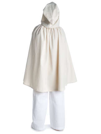 Mittelalter Umhang Virginal in Beige Rückansicht 3