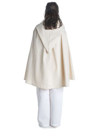 Mittelalter Umhang Virginal in Beige Rückansicht 4