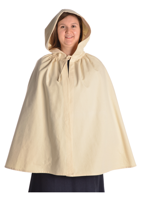 Mittelalter Umhang Virginal in Beige Frontansicht