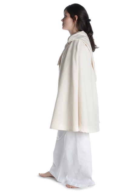 Mittelalter Umhang Virginal in Beige Seitenansicht 3