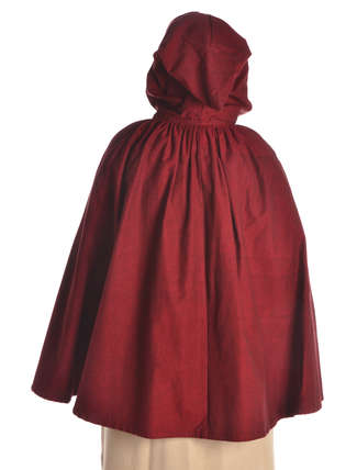 Mittelalter Umhang Virginal in Rot Rückansicht 2