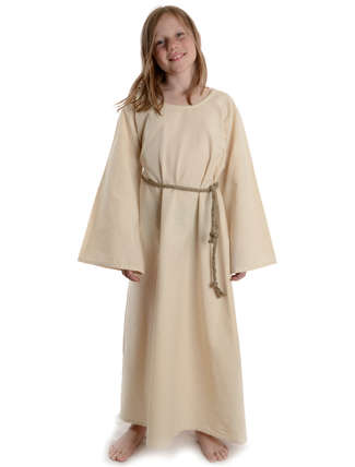 Mittelalter Kindekleid Isaza in Beige Frontansicht