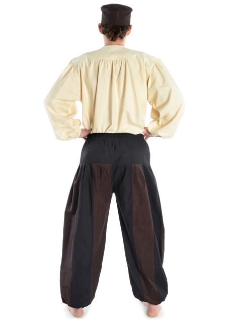 Mittelalter Hose Tristan in Schwarz-Braun Rückansicht