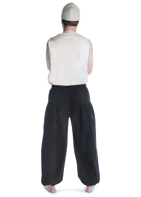 Mittelalter Hose Tristan in Schwarz Rückansicht 2