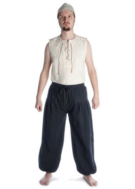 Mittelalter Hose Tristan in Schwarz Frontansicht 4