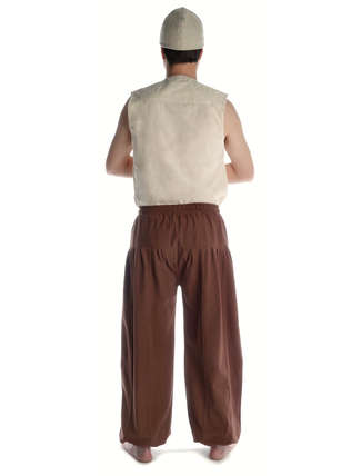 Mittelalter Hose Tristan in Braun Rückansicht
