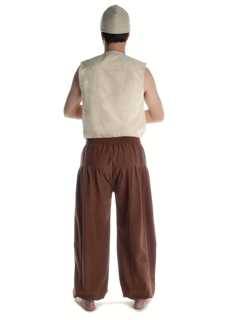 Mittelalter Hose Tristan in Braun Rückansicht