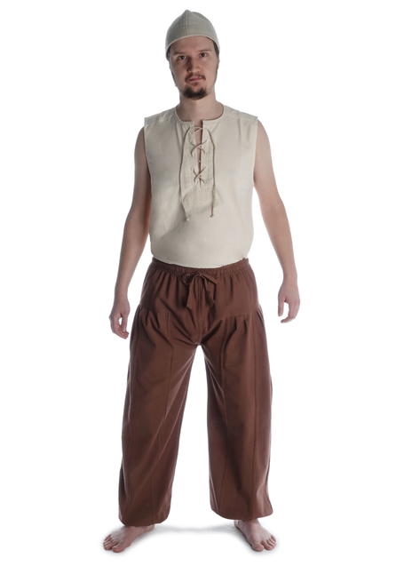 Mittelalter Hose Tristan in Braun Frontansicht